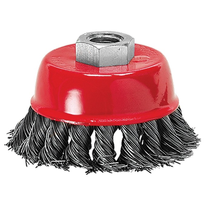 Щетка для УШМ 125мм, М14, "чашка", крученая проволока Matrix 74627