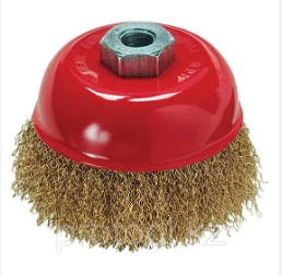 Щетка для УШМ, 65мм, М14, "чашка" латун.витая проволока Matrix 74603