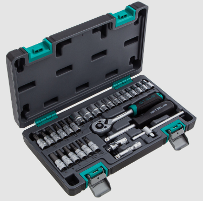 Набор инструментов 1/4", CrV, пластиковый кейс 29 предм.// Stels 14100