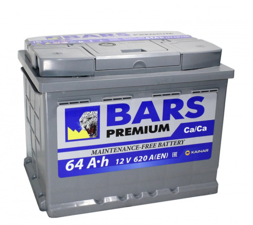 Аккумулятор 6СТ-64VL "Bars Premium" ЕВРО
