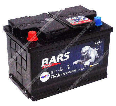 Аккумулятор 6СТ-75АПЗ "Bars Silver" СНГ