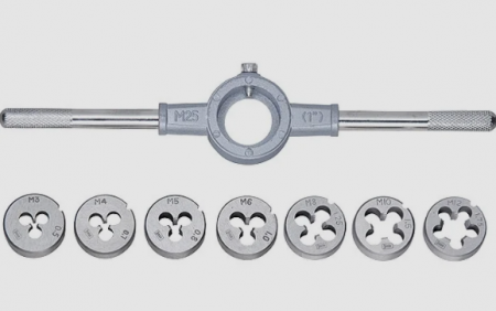 Набор плашек М3-М12, 8 предметов Сибртех 77309