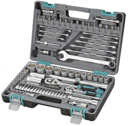 Набор инструментов 1/2",1/4"  CrV, 82 предм. Stels  14105