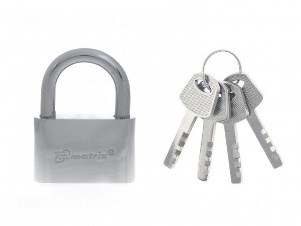 Замок навесной 70 мм, хром. покрытие "MATRIX"  91803