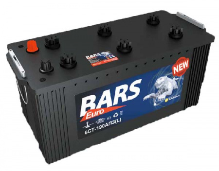 Аккумулятор 6СТ-190АПЗ "Bars Silver" (конус. клемы)